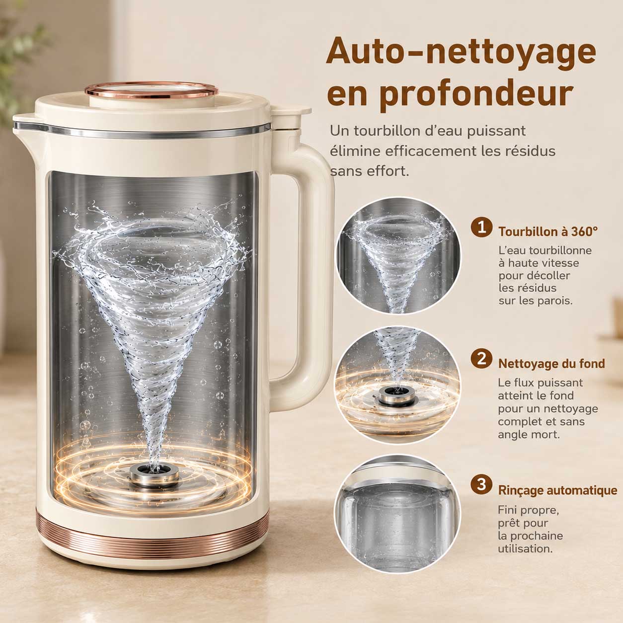fonction auto nettoyage de la Machine à lait végétal - DouceLait