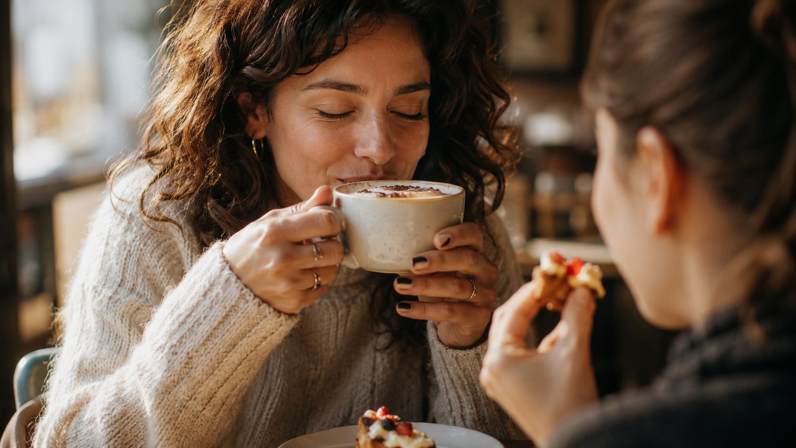Une femme prépare un petit-déjeuner équilibré avec un lait végétal